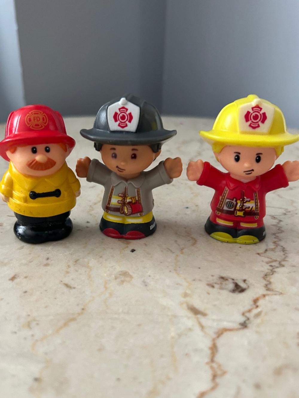 Fisher-Price Little People Firefighter Figures Lot of 3 - Vintage & Modern Firem